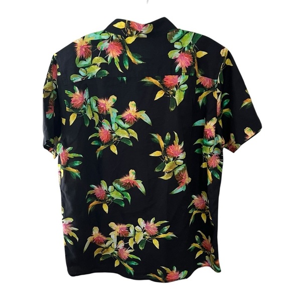 ROARK Scholar La Selva Button Down Linen Blend Shirt Tropic Floral Medium - Picture 2 of 6